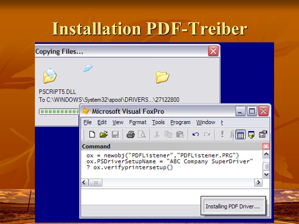 Installation PDF-Treiber