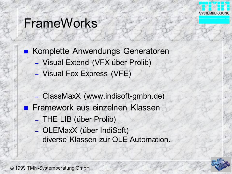 FrameWorks Komplette Anwendungs Generatoren