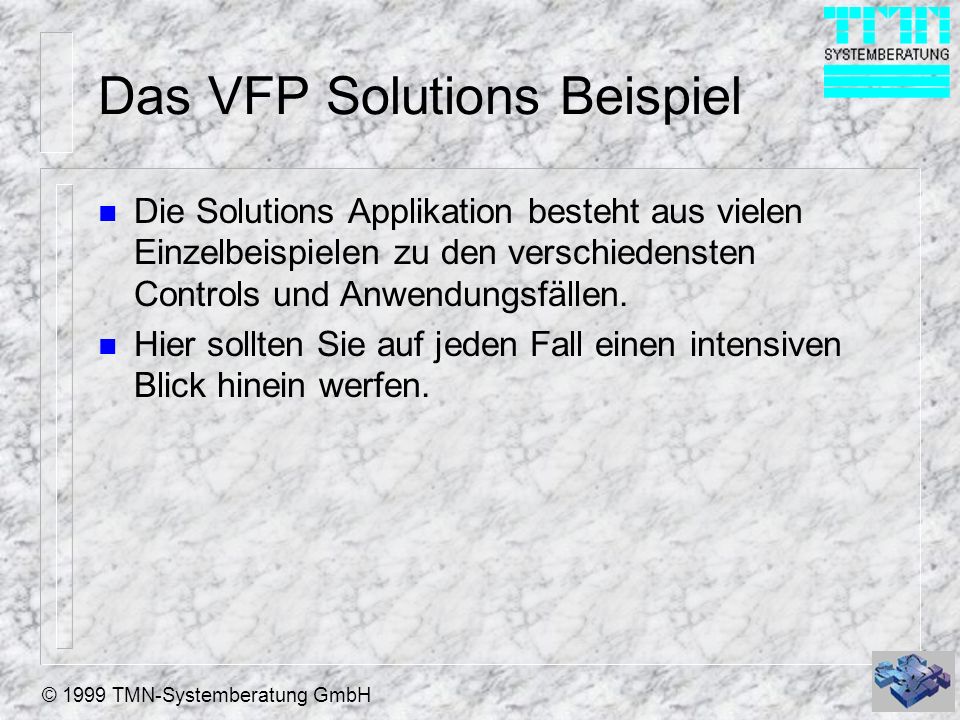 Das VFP Solutions Beispiel