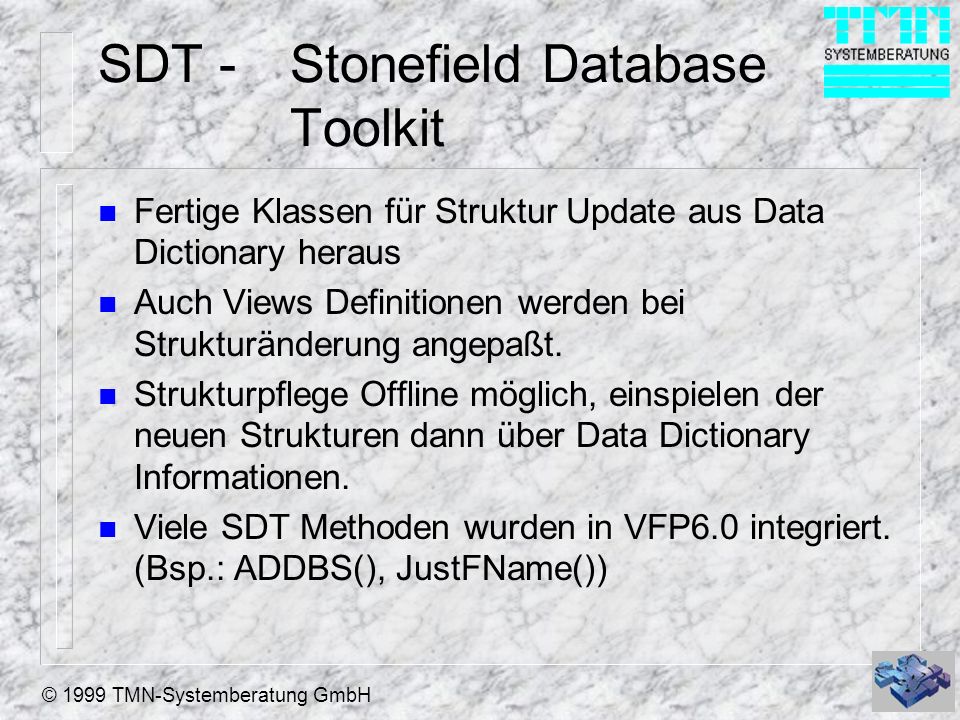SDT - Stonefield Database Toolkit