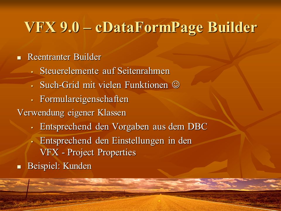VFX 9.0 – cDataFormPage Builder