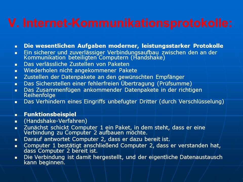 V. Internet-Kommunikationsprotokolle: