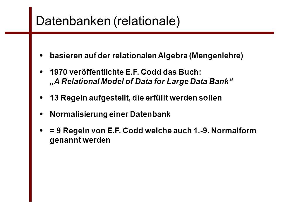 Datenbanken (relationale)