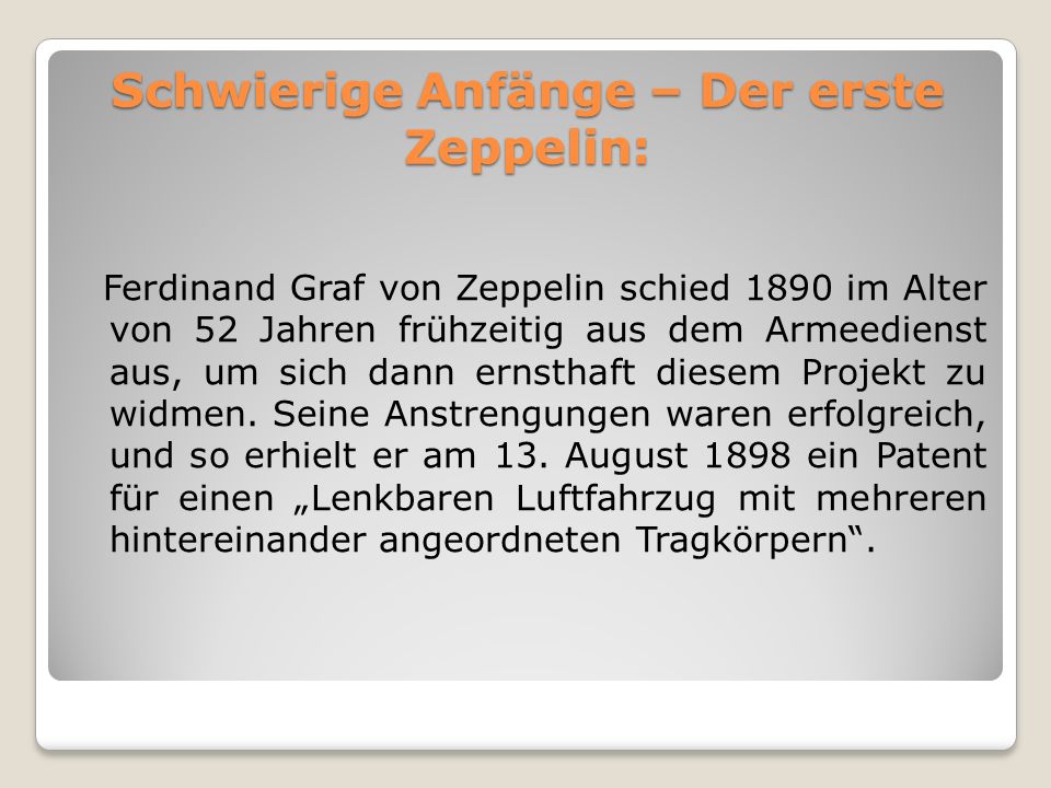 Schwierige Anfänge – Der erste Zeppelin:
