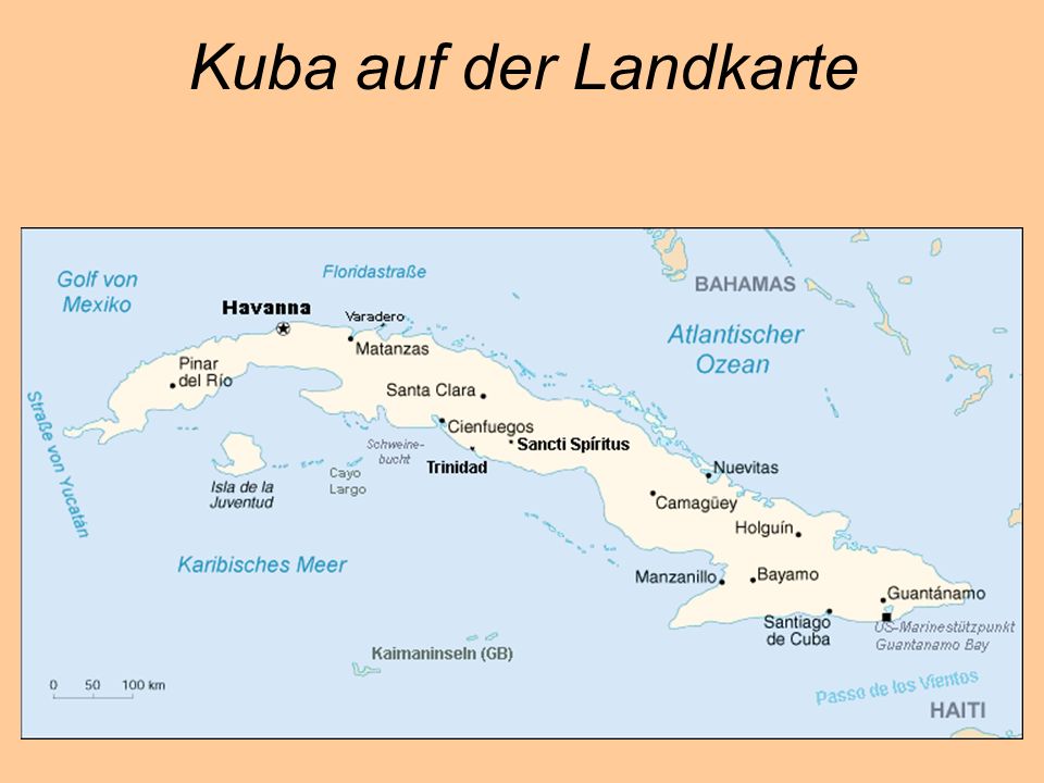 Kuba auf der Landkarte