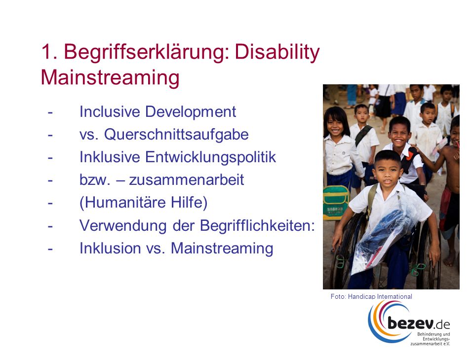 1. Begriffserklärung: Disability Mainstreaming