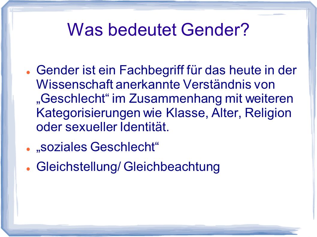 Was bedeutet Gender