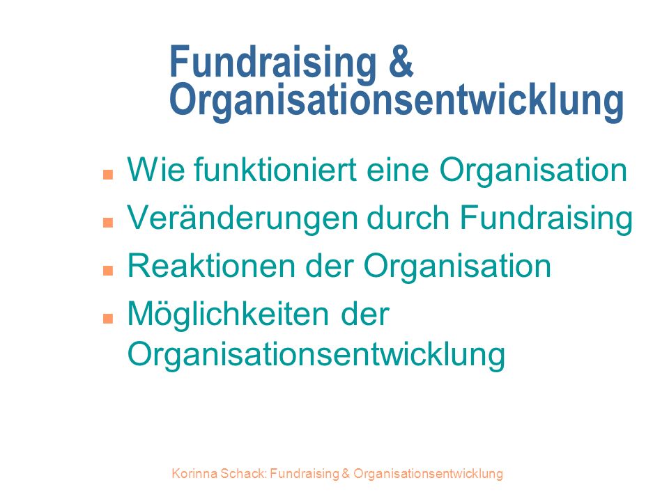 Fundraising & Organisationsentwicklung