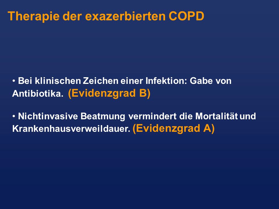 Therapie der exazerbierten COPD