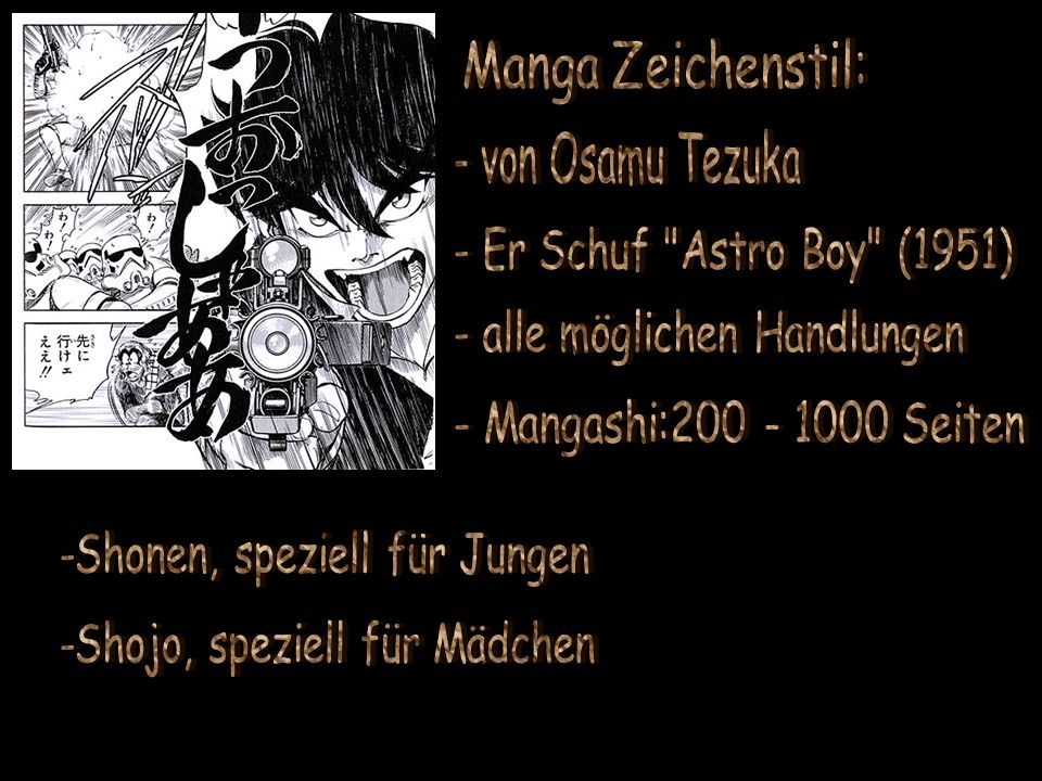 Manga Zeichenstil: - von Osamu Tezuka - Er Schuf Astro Boy (1951)