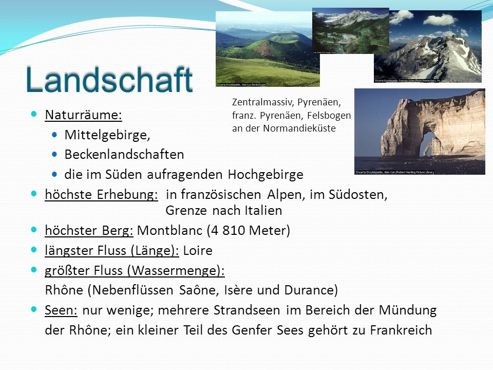 Landschaft Naturräume: Mittelgebirge, Beckenlandschaften