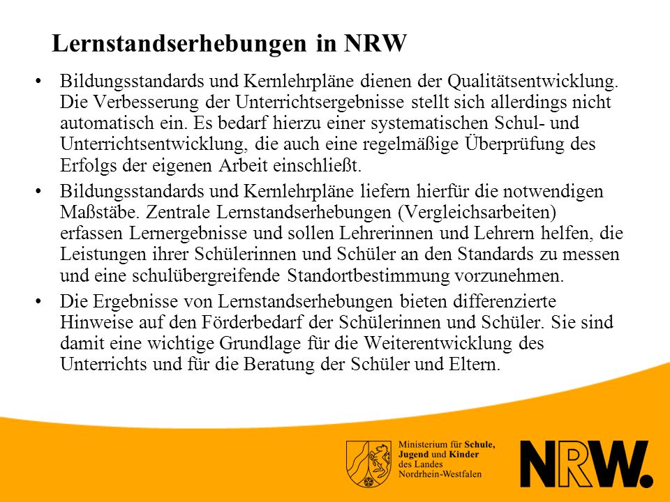 Lernstandserhebungen in NRW