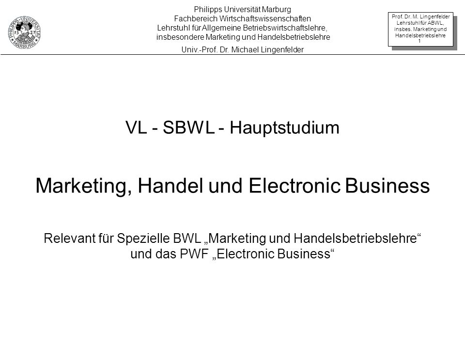 Marketing, Handel und Electronic Business