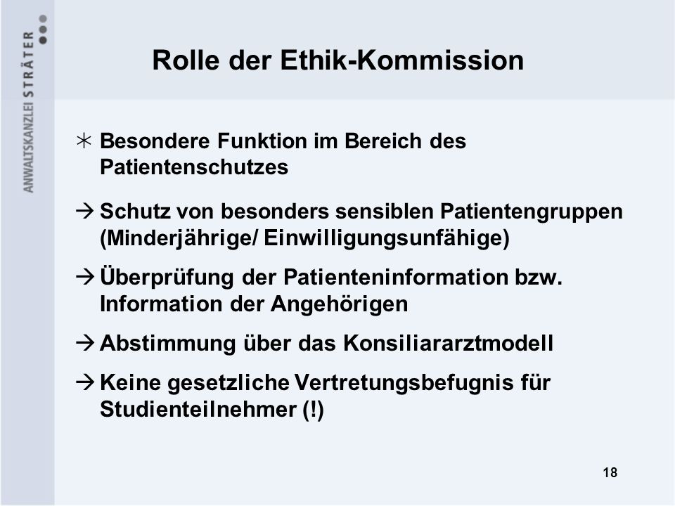 Rolle der Ethik-Kommission