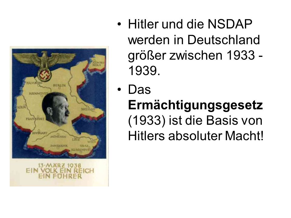 Hitler und die NSDAP werden in Deutschland größer zwischen