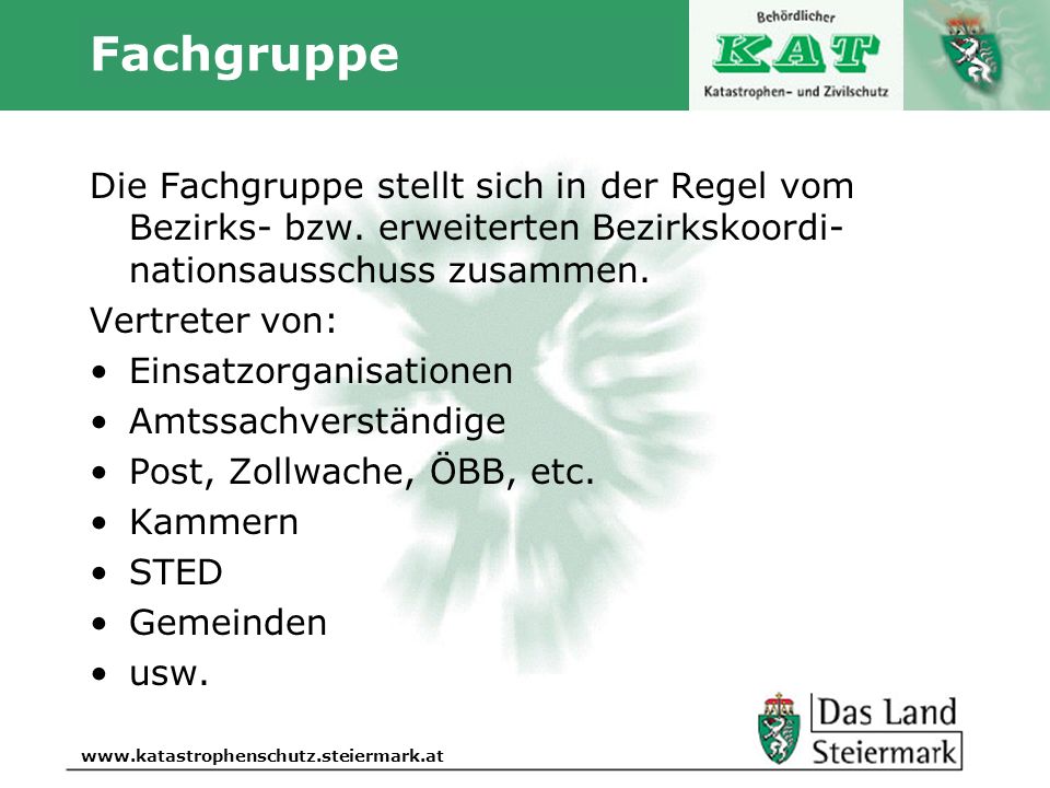 Fachgruppe Die Fachgruppe stellt sich in der Regel vom Bezirks- bzw. erweiterten Bezirkskoordi-nationsausschuss zusammen.