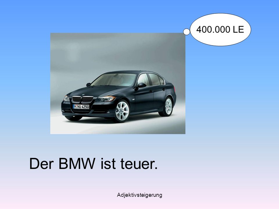 LE Der BMW ist teuer. Adjektivsteigerung