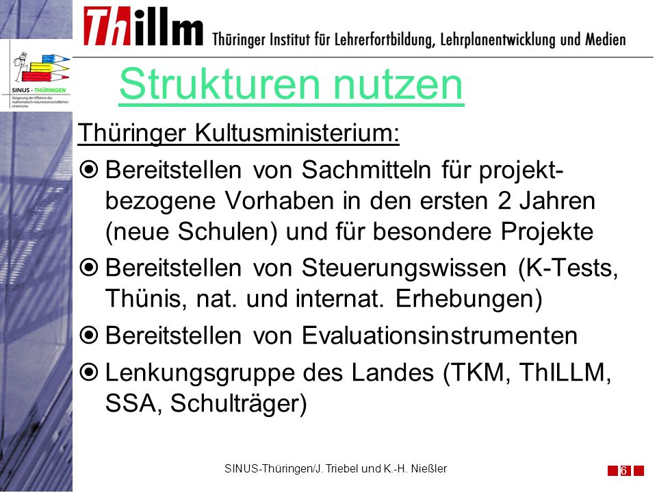 SINUS-Thüringen/J. Triebel und K.-H. Nießler