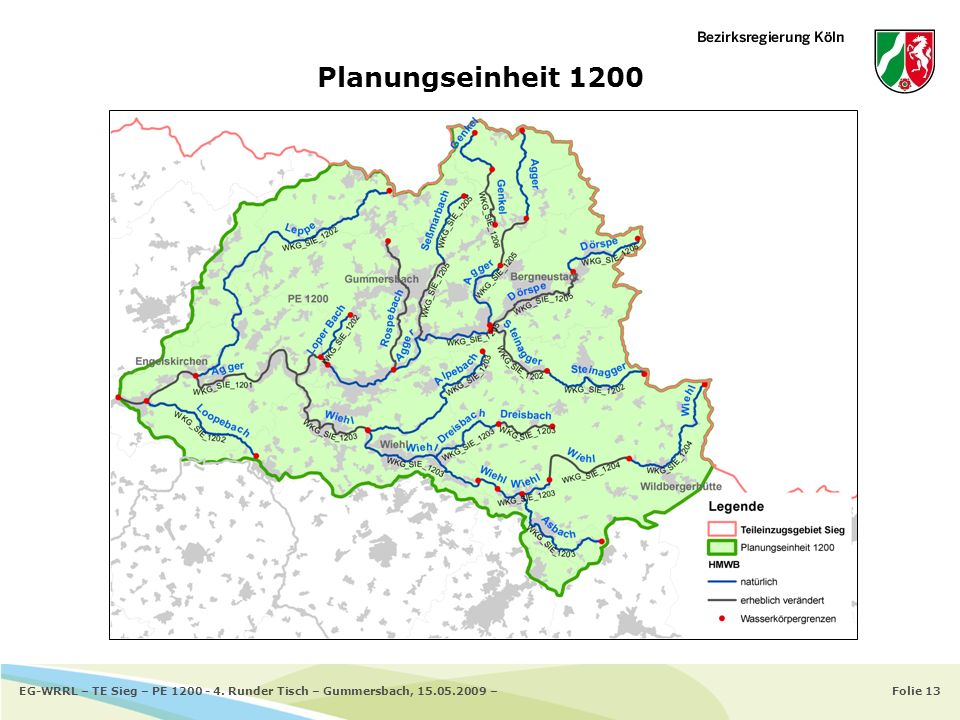 Planungseinheit 1200 EG-WRRL – TE Sieg – PE Runder Tisch – Gummersbach, –