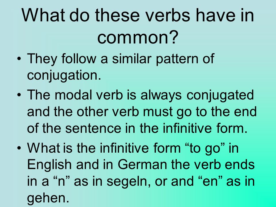 What do these verbs have in common