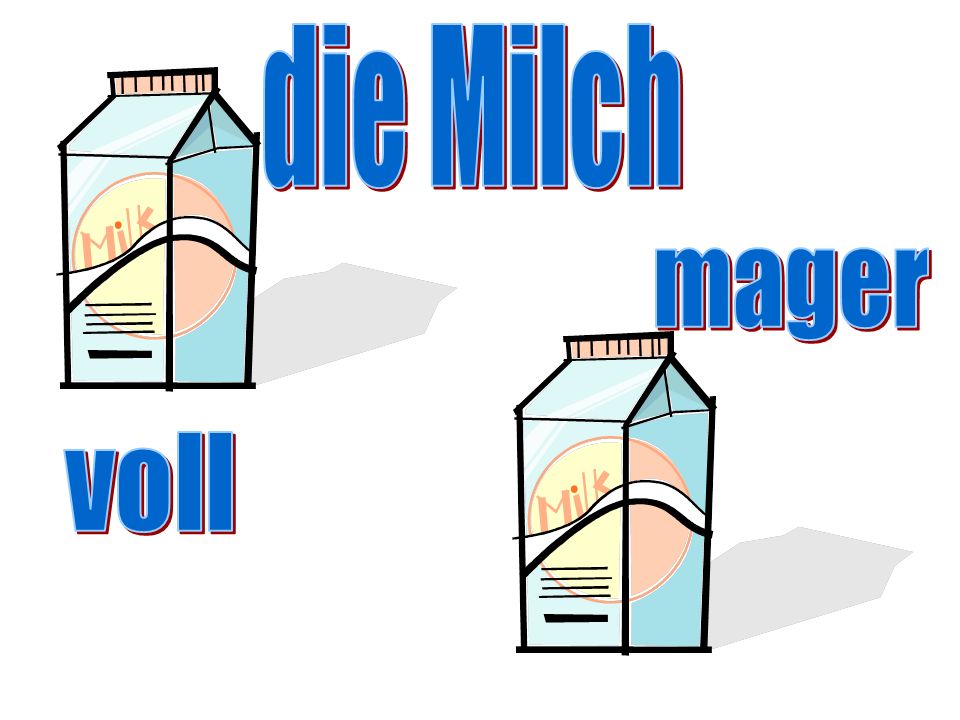 die Milch mager voll