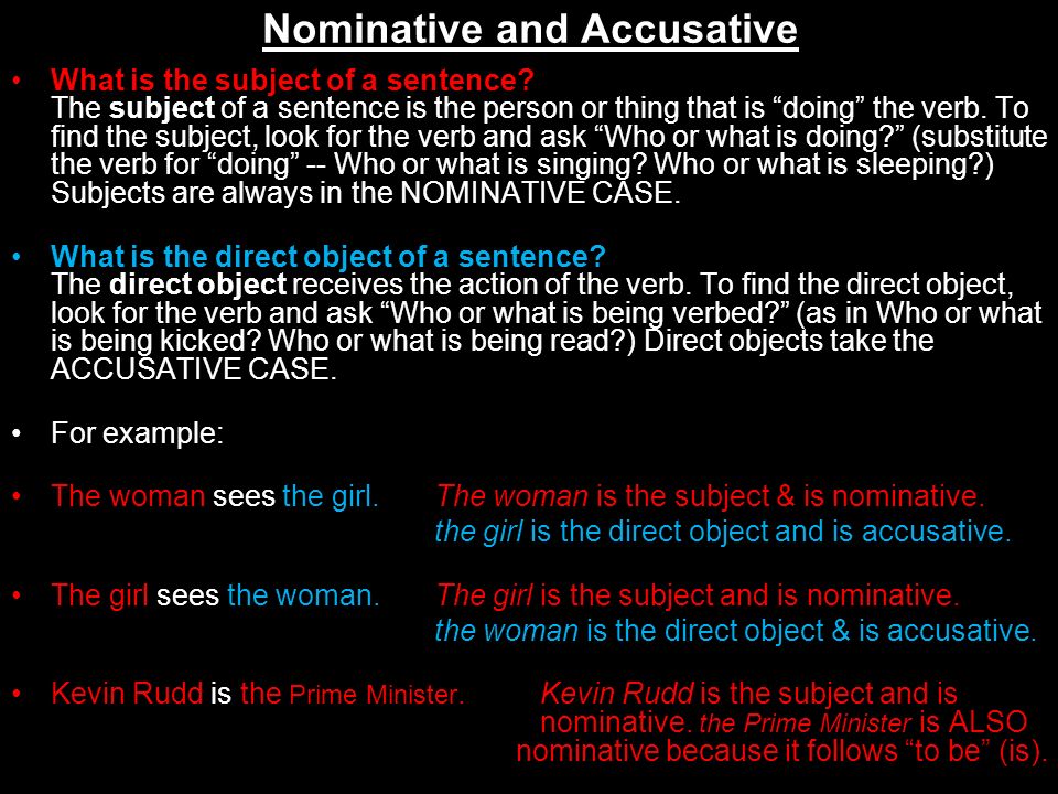 Nominative and Accusative