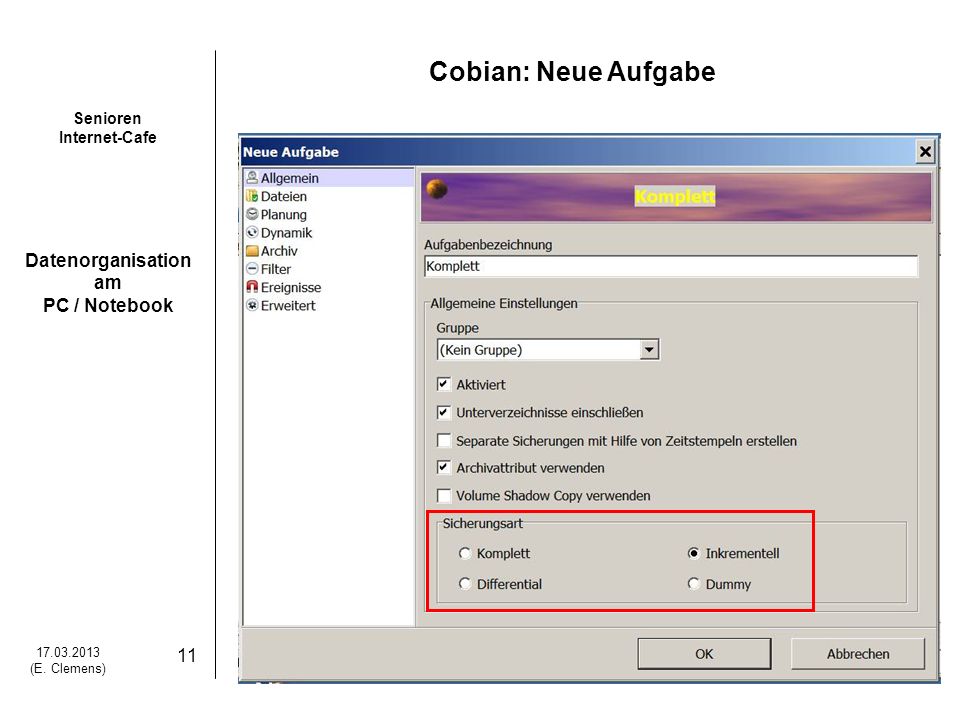 Cobian: Neue Aufgabe