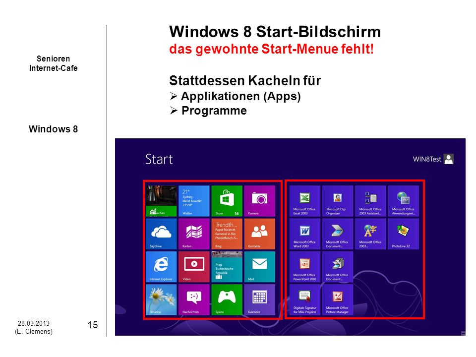 Windows 8 Start-Bildschirm