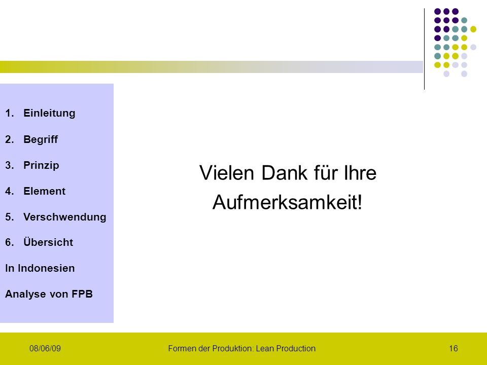 Formen der Produktion: Lean Production