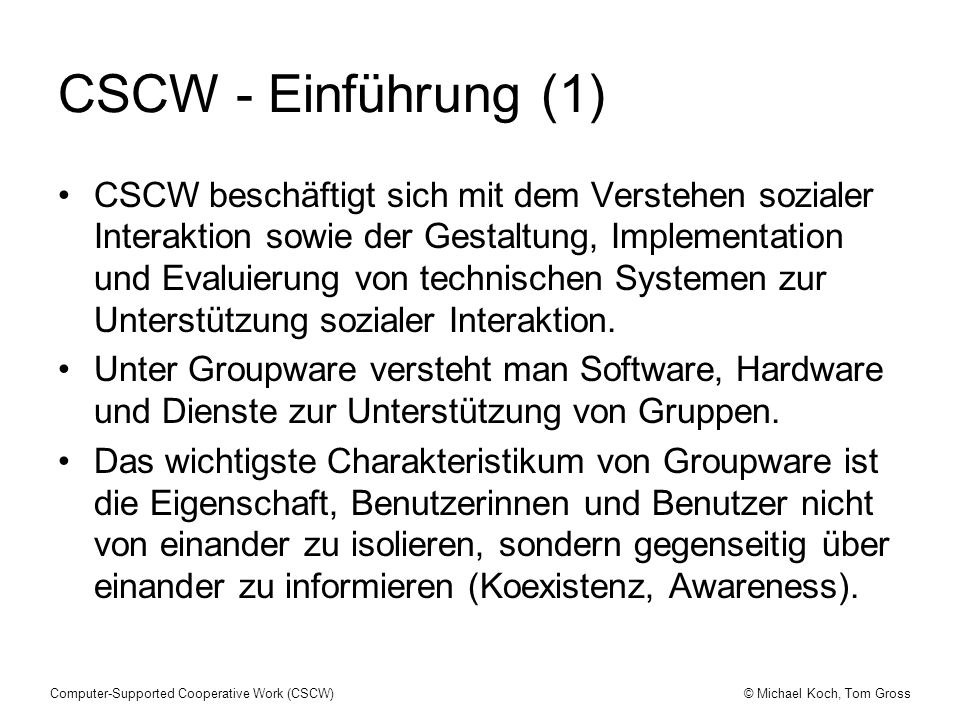 CSCW - Einführung (1)