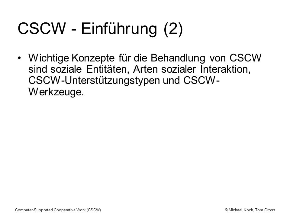 CSCW - Einführung (2)