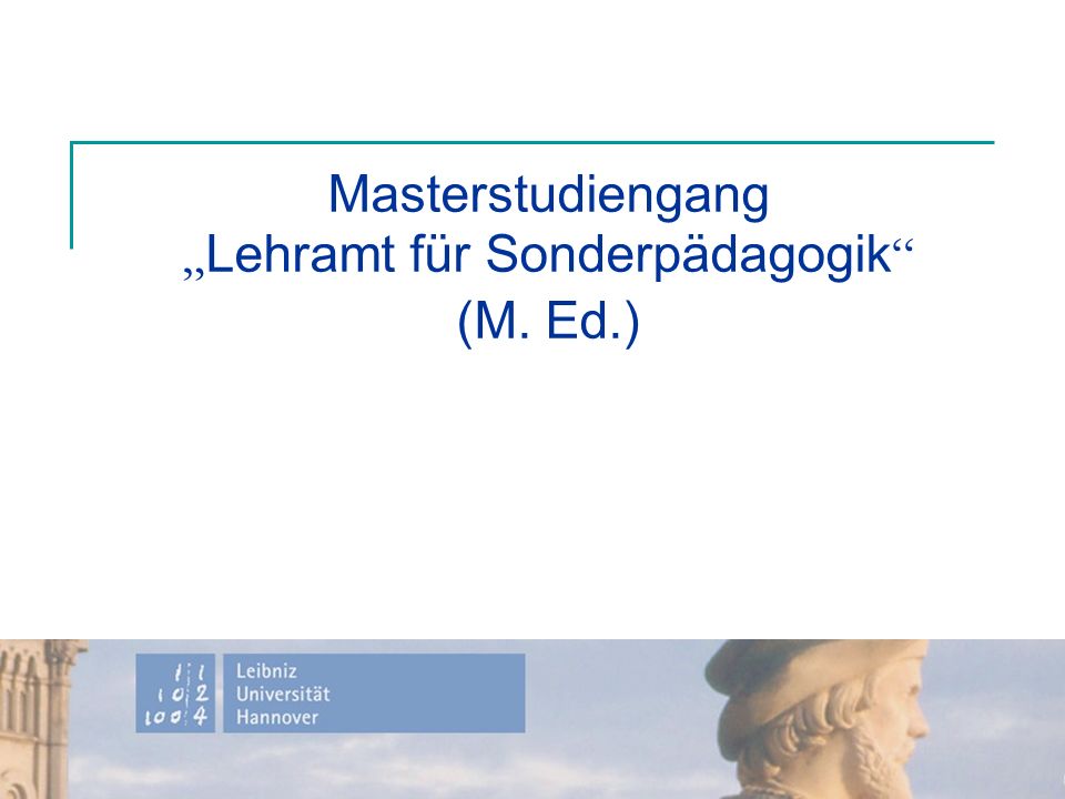Masterstudiengang „Lehramt für Sonderpädagogik (M. Ed.)