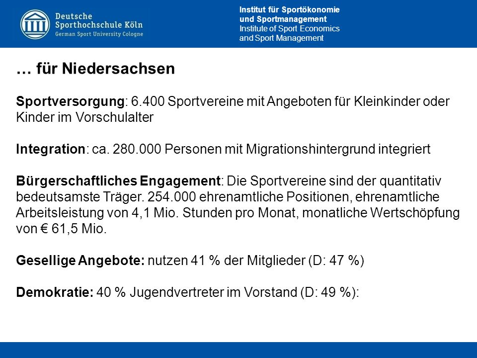 … für Niedersachsen Sportversorgung: Sportvereine mit Angeboten für Kleinkinder oder Kinder im Vorschulalter.