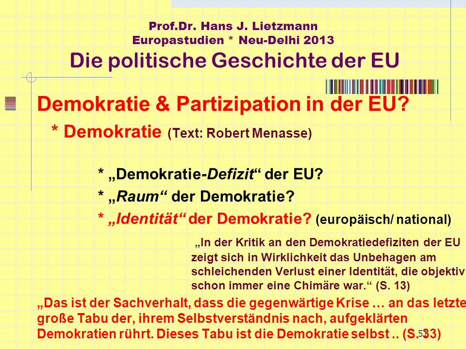 Demokratie & Partizipation in der EU