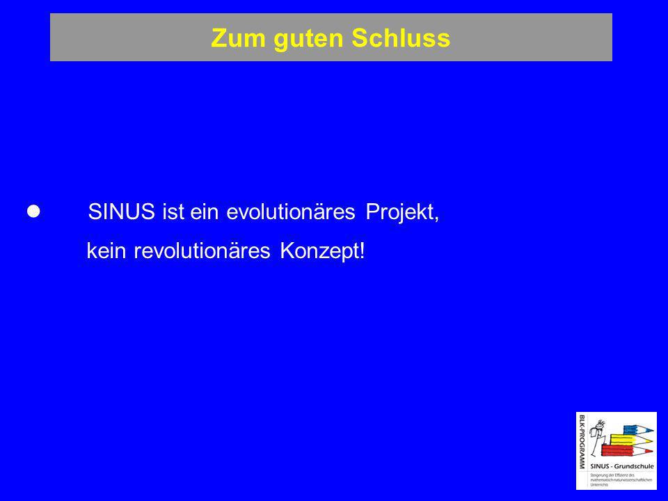 Zum guten Schluss SINUS ist ein evolutionäres Projekt,