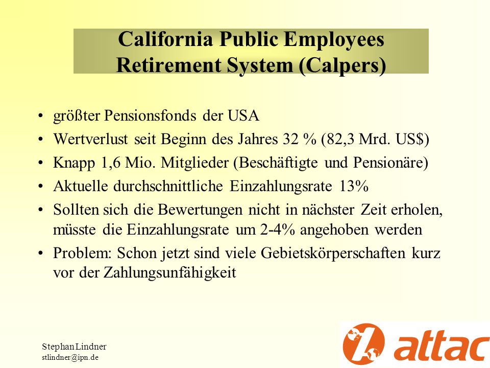 California Public Employees Retirement System (Calpers)