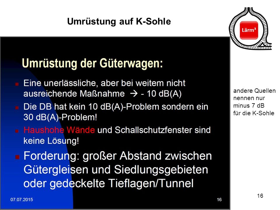 Umrüstung auf K-Sohle andere Quellen nennen nur minus 7 dB für die K-Sohle