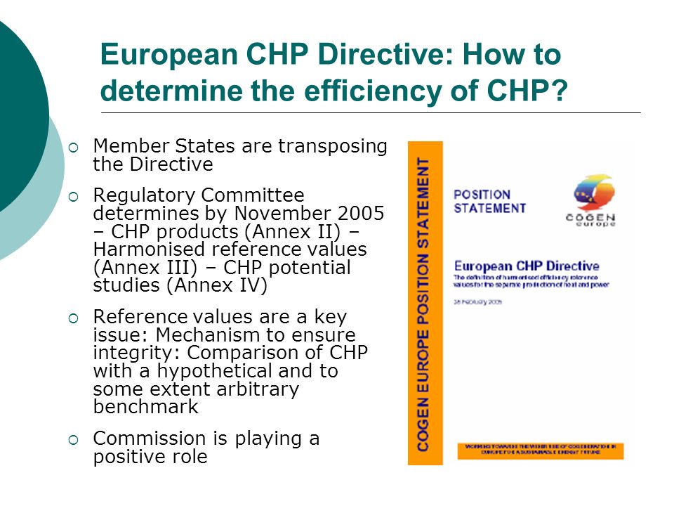 European CHP Directive: How to determine the efficiency of CHP