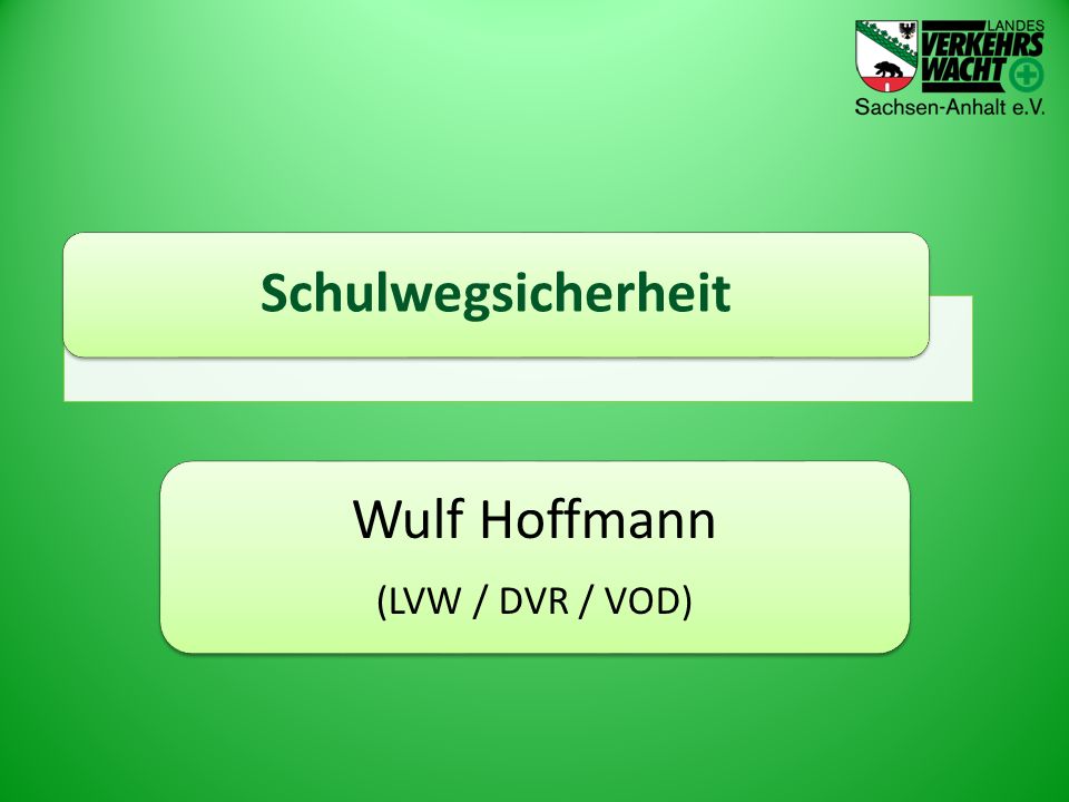 Schulwegsicherheit Wulf Hoffmann (LVW / DVR / VOD)