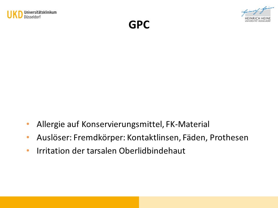 GPC Allergie auf Konservierungsmittel, FK-Material