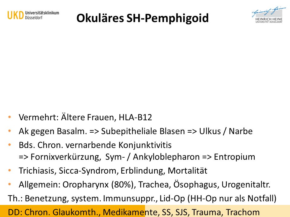 Okuläres SH-Pemphigoid