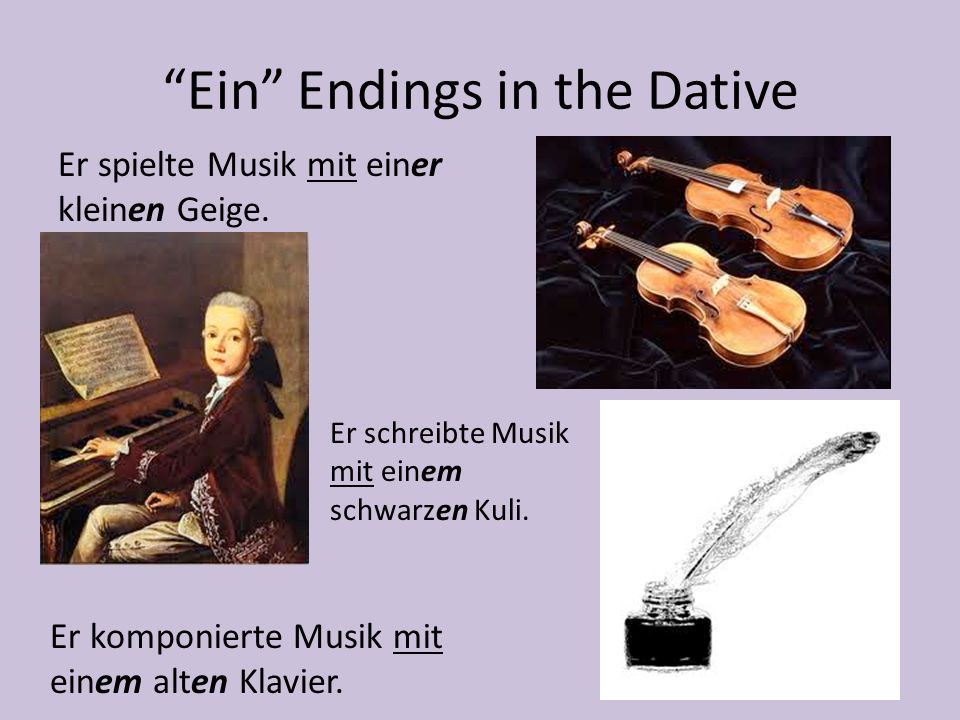 Ein Endings in the Dative