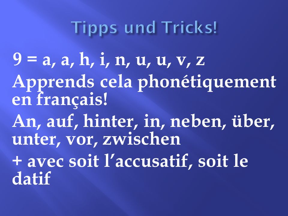 Tipps und Tricks!