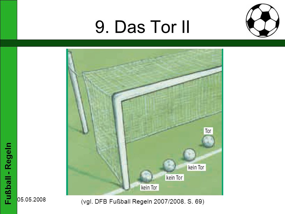 (vgl. DFB Fußball Regeln 2007/2008. S. 69)