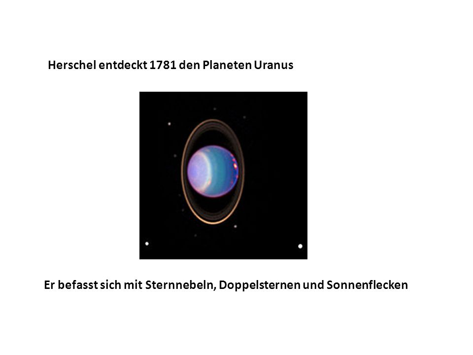 Herschel entdeckt 1781 den Planeten Uranus