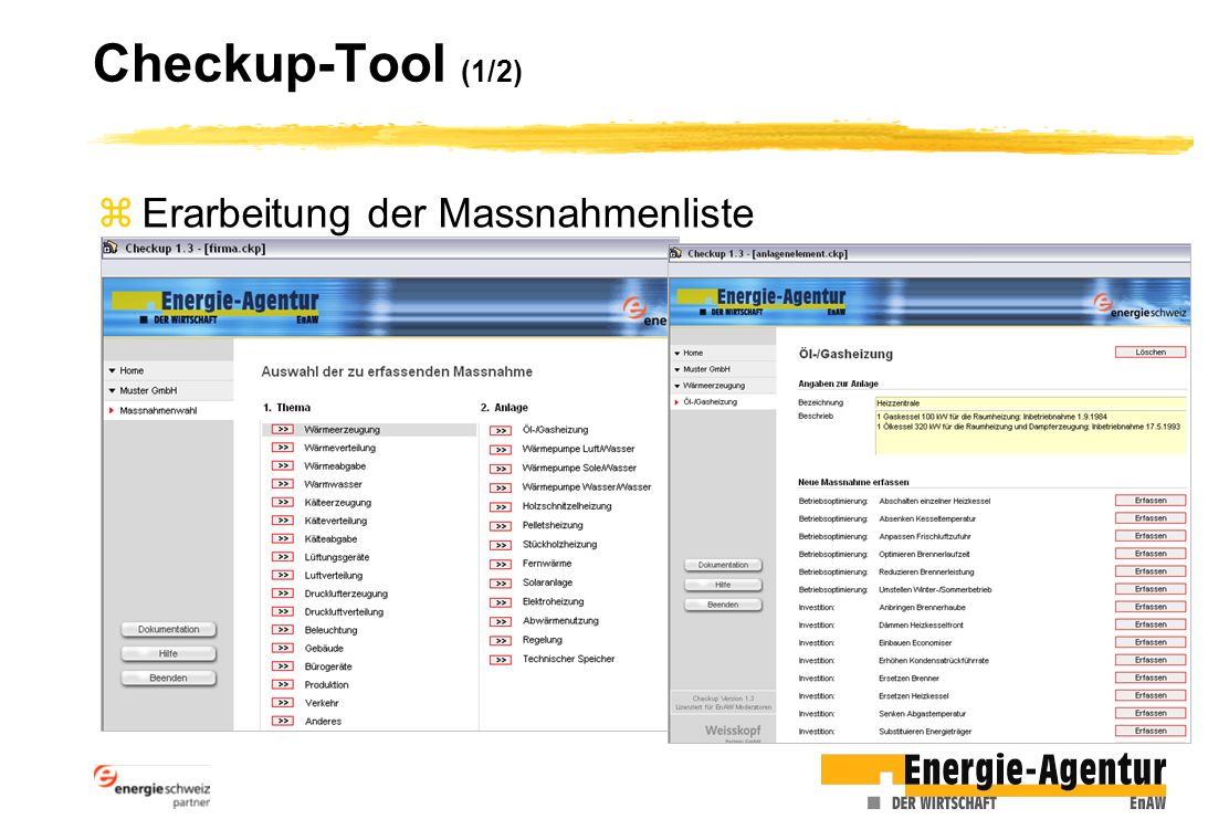 Checkup-Tool (1/2) Erarbeitung der Massnahmenliste