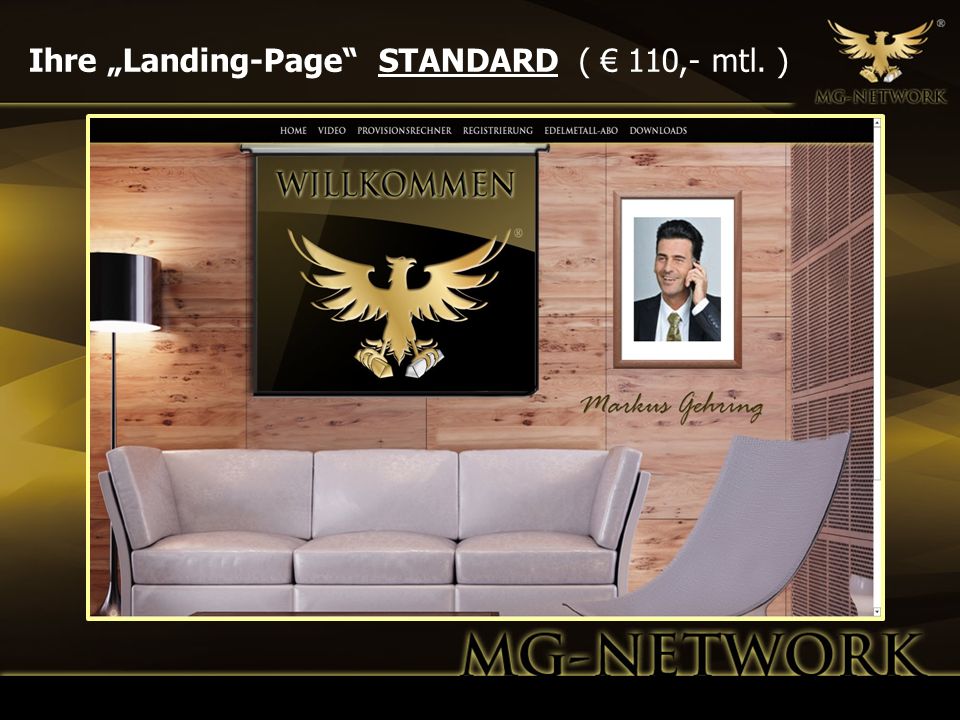 Ihre „Landing-Page STANDARD ( € 110,- mtl. )