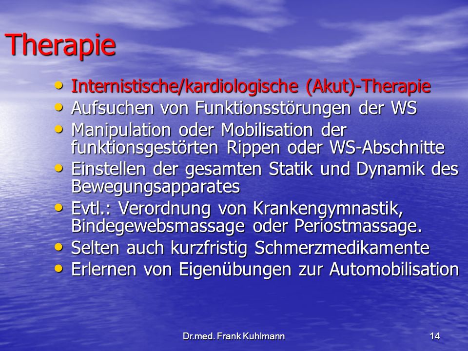 Therapie Internistische/kardiologische (Akut)-Therapie