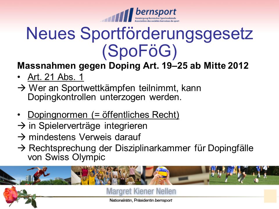 Neues Sportförderungsgesetz (SpoFöG)