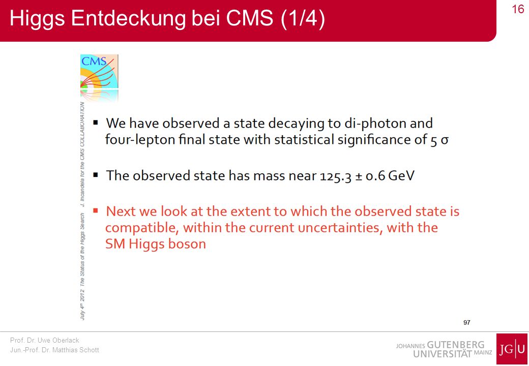 Higgs Entdeckung bei CMS (1/4)
